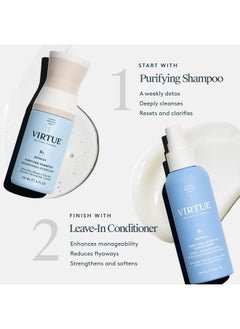 VIRTUE VIRTUE Purifying Leave-In Hair Conditioner Spray, Reduce Frizz and Split Ends, Detangles and Nourishes, Color Safe, 5 Fl Oz  - Image 4