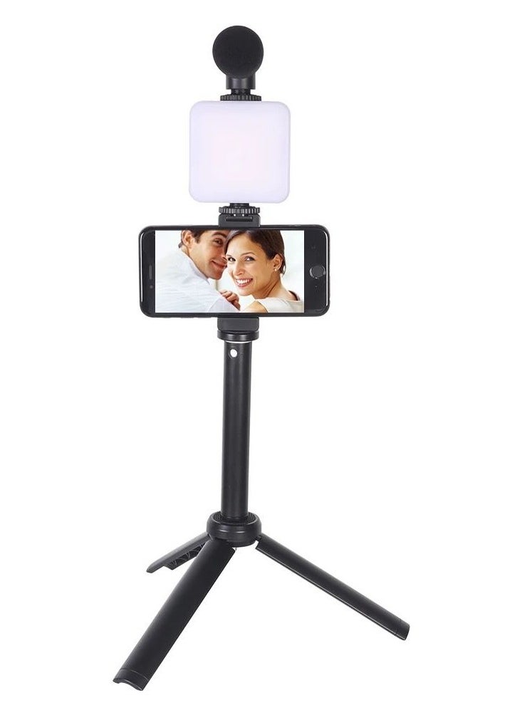 New Arrival AY-49T Flexible Phone Tripod with Microphone Filling Light Selfie Vlogging Kit All-In-One