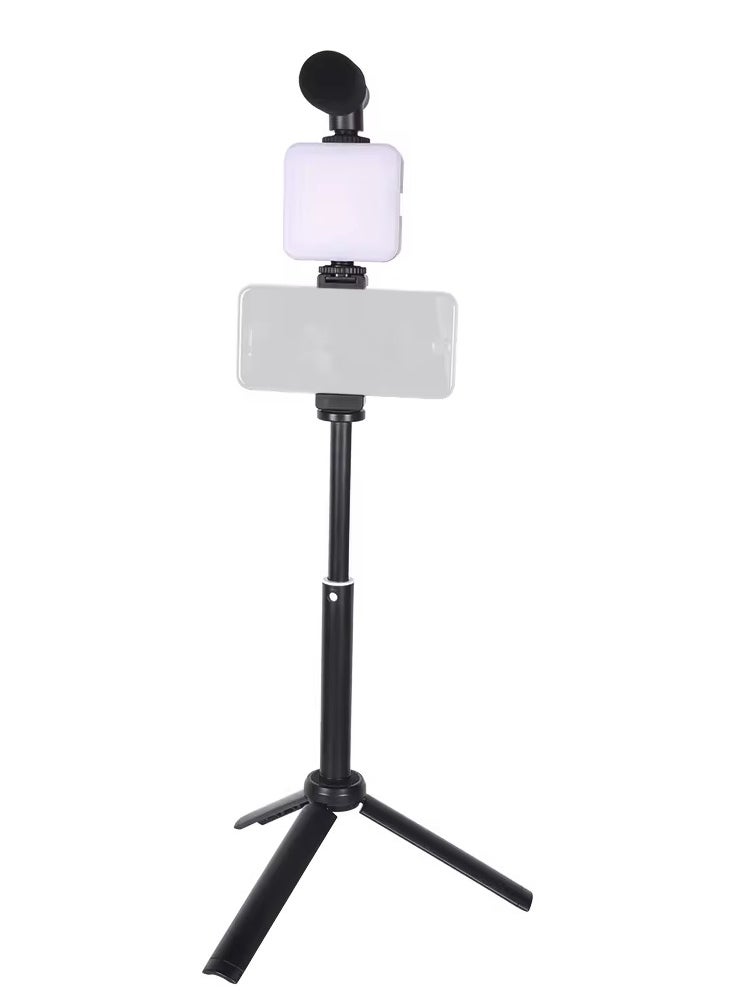 New Arrival AY-49T Flexible Phone Tripod with Microphone Filling Light Selfie Vlogging Kit All-In-One