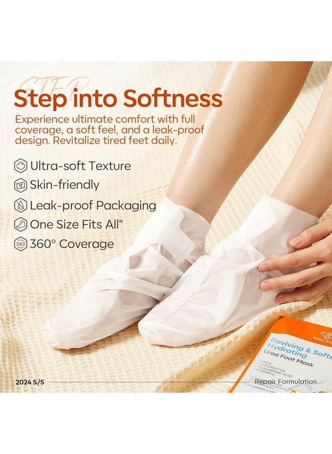 modelones - 6 Pairs Hydrating Foot Mask For Dry Cracked Feet, Deep Moisturizing With Urea + Coconut Oil + Hyaluronic Acid+ Vitamin E, Foot Care For Women And Men, Soft Smooth Feet - Image 1