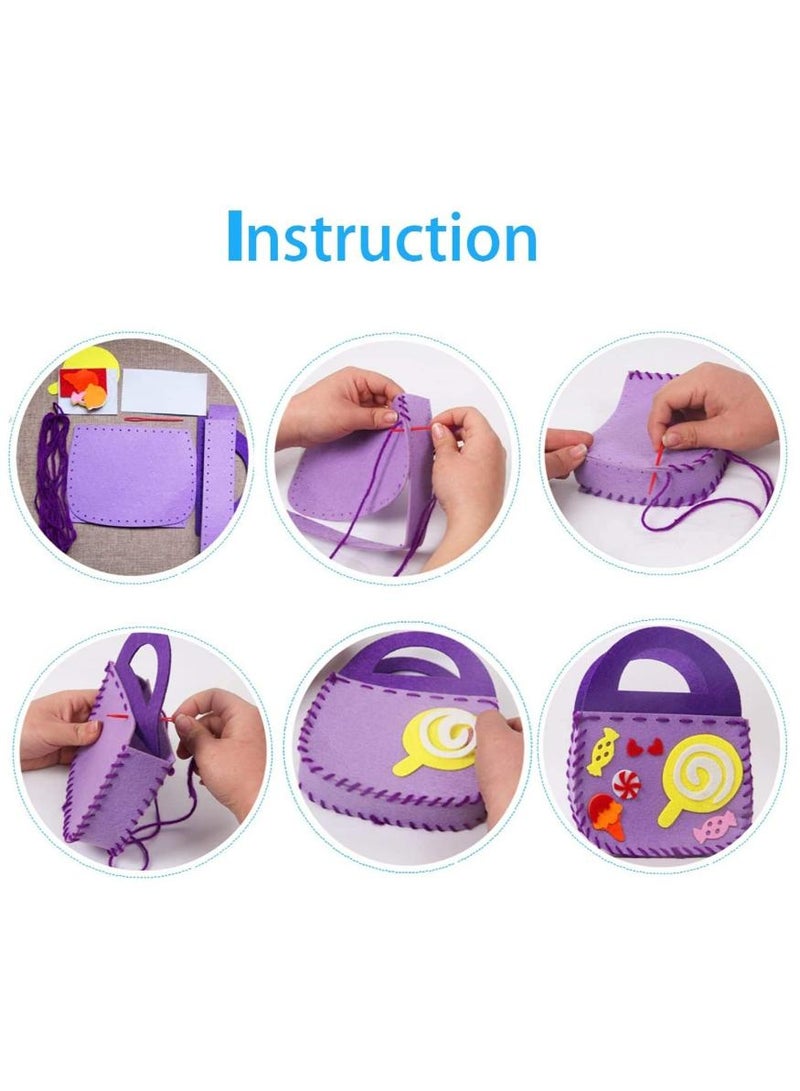 Al Kanzi 6 Pack Children Sewing Kit, Childrens Sewing Kits for Beginners, Kids Beginners Felt Craft Kit, Fabric DIY Crafts Handbag (6 Patterns)  - Image 5