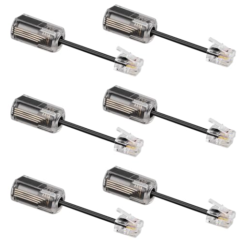 Uvital Telephone Cord Detangler, 6 Pack Anti-Tangle Telephone Handset Cable, 360 Degree Rotating for Landline, Swivel Cord Untangler Black - Image 1