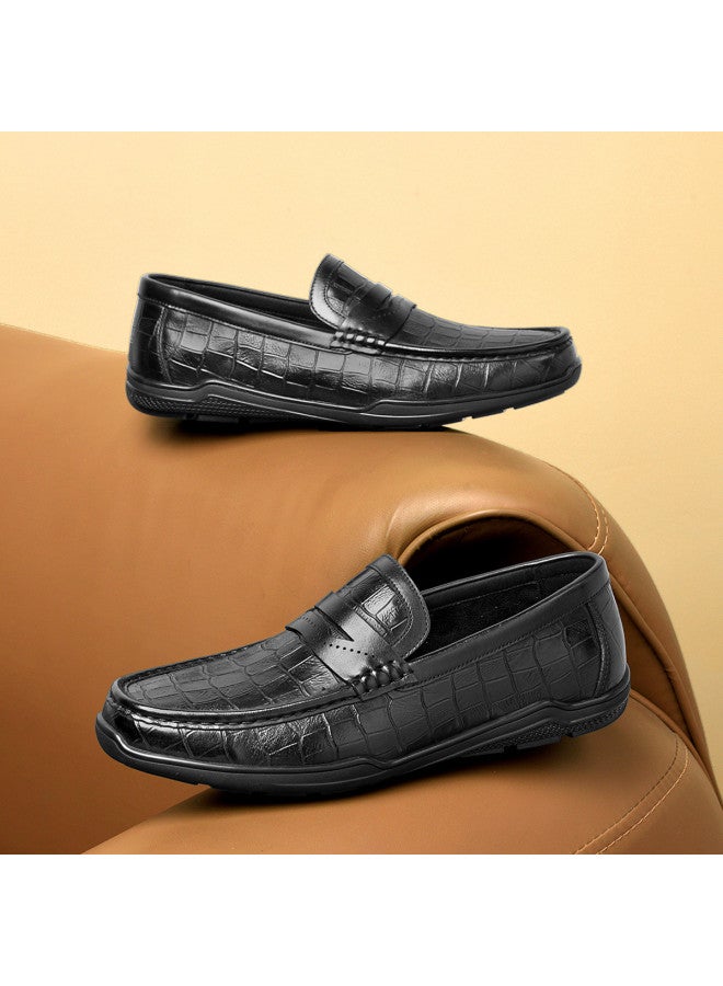 سيبتولفز 【top Grain Leather】موكاسين قيادة للرجال، لوفرات مريحة للانزلاق في الخريف للارتداء اليومي - Image 5