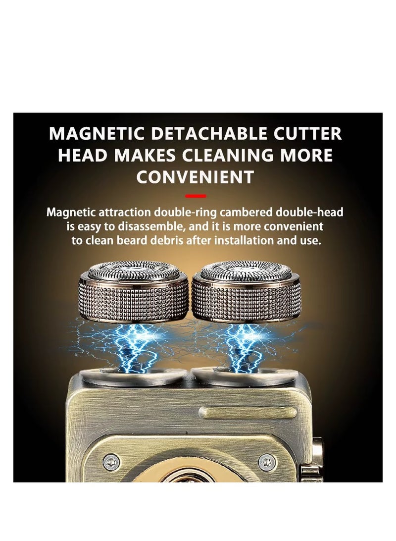 Kemei Rechargeable Men's Shaver with Staggered Head Blades, IPX6 Waterproof & Cordless Design Gold - Image 4