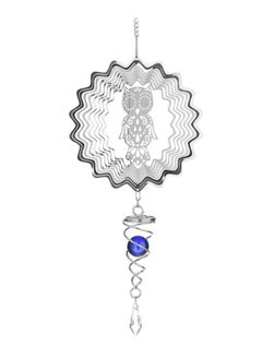 NIBEMINENT Crystal Ball Ornament Wind Chimes Silver/Blue 18.3inch  - Image 1