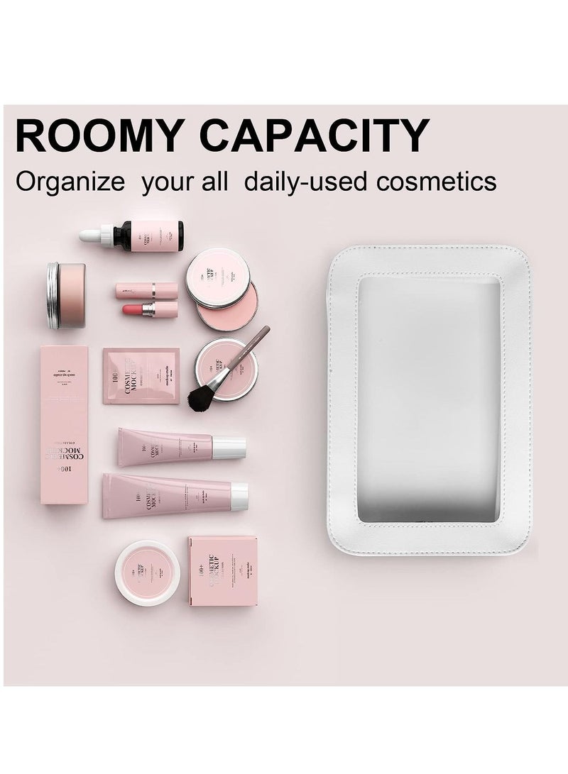 Suntown Clear Makeup Bags, TSA Approved Toiletry Bag with Zipper, Clear Makeup Organizer Fit Carry-on Travel Essentials,Clear Cosmetic Bags for Women Men (C-Beige) - Image 3