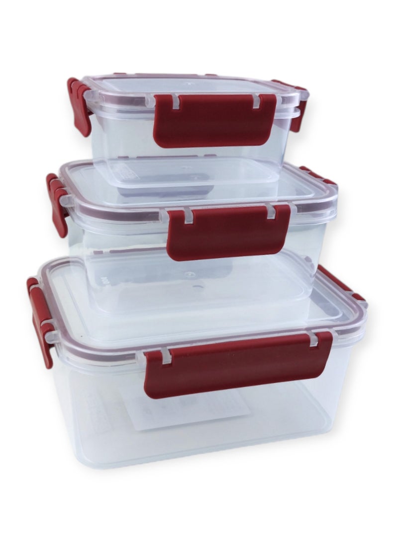 فولي لايف صندوق تخزين طعام مستطيل - 3 قطع - Image 1