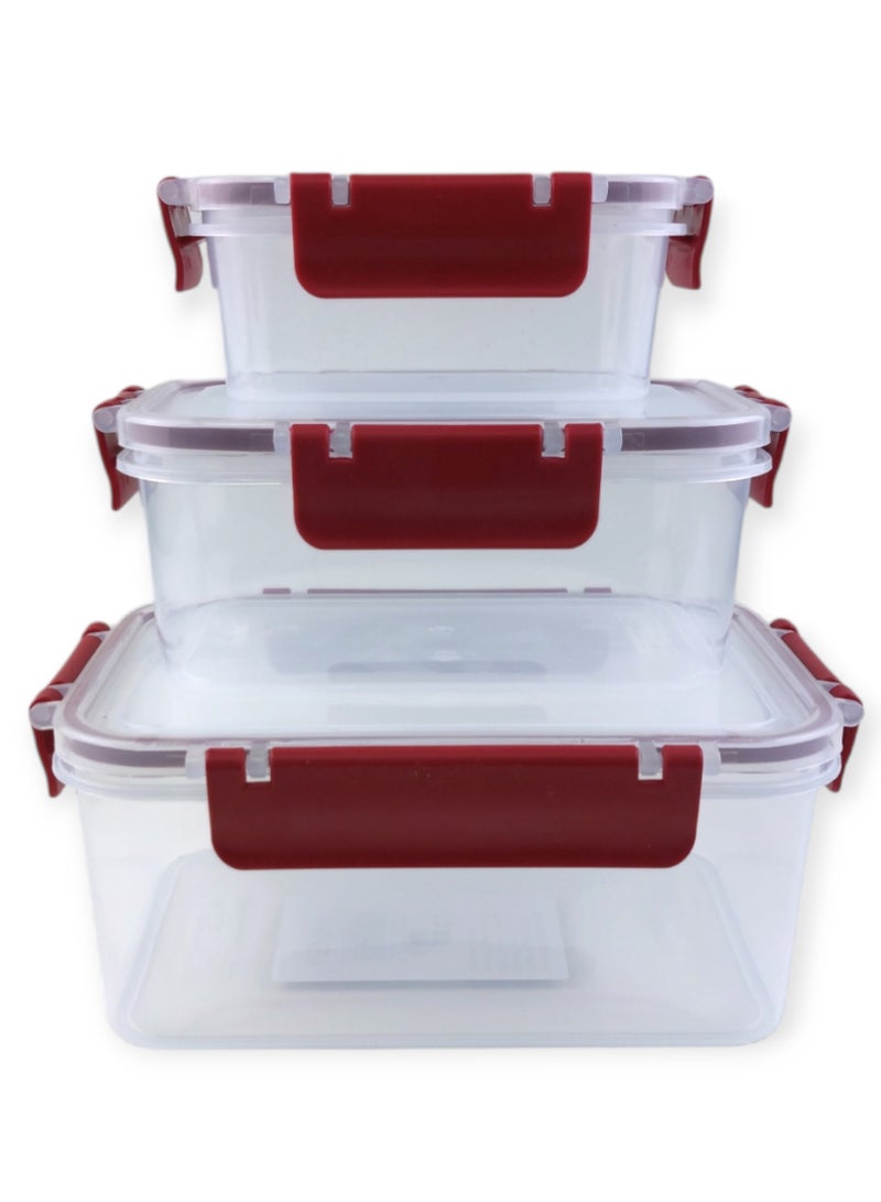 فولي لايف صندوق تخزين طعام مستطيل - 3 قطع - Image 2