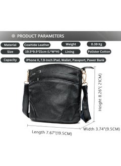 MOSH Women's Genuine Leather Shoulder Bag - Small Handbag Crossbody Messenger Purse  - Image 2