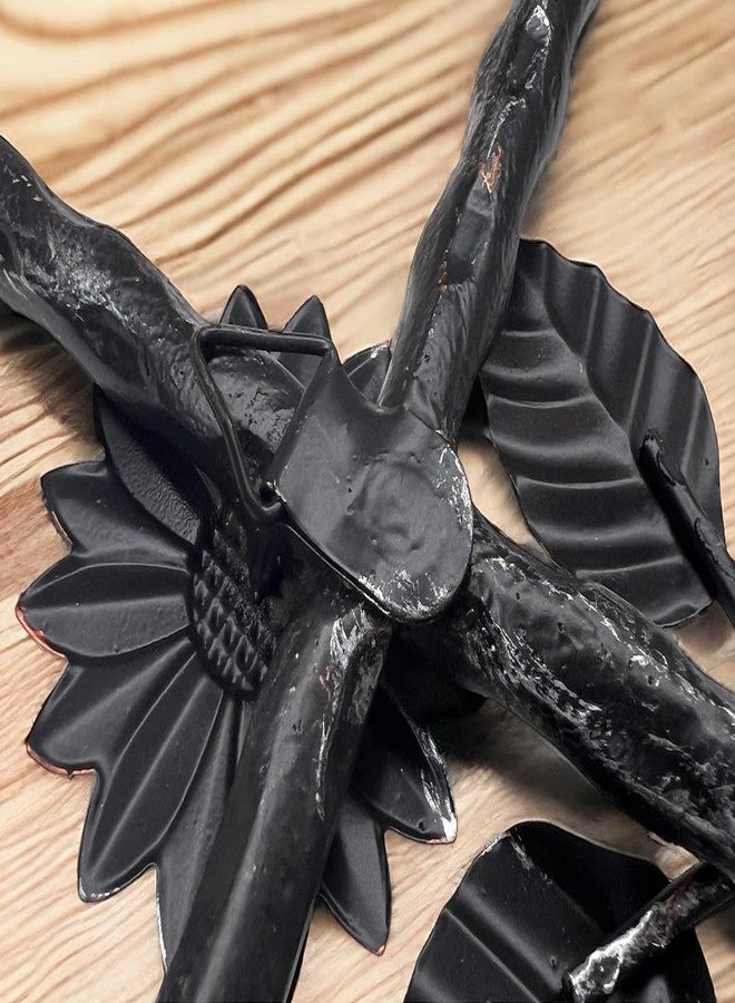 توب براس صليب جداري معدني من توب براس مقاس 12 بوصة - تصميم حديقة زهور عباد الشمس/الأقحوان - صليب سلتيك مقدس بلمسة نهائية من الفضة والنحاس، منحوتة فنية حديثة ريفية ليسوع - Image 5