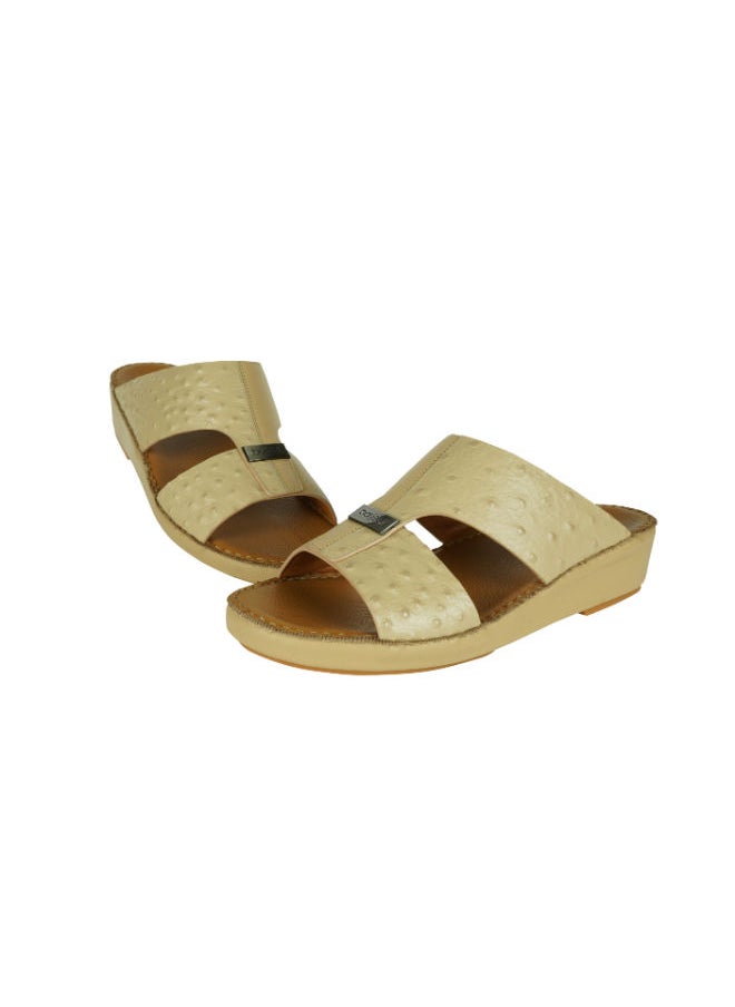 barjeel uno - Barjeel Uno Mens Arabic Sandals SP1-88 Beige - Image 1