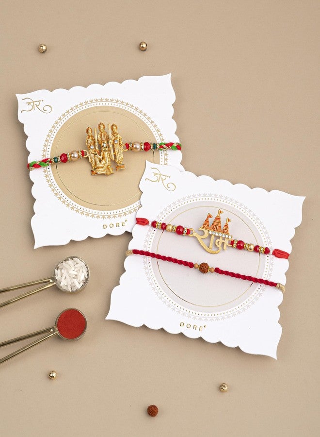 DORE® Rakhi For Brother Set of 3 Whispers Of Divine Rakhi Set - Image 2