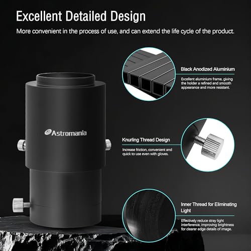 Astromania Telescope Camera Adapter, 2 Inch Extendable Photo Adapter Metal Telescope Accessories for Prime-Focus or Eyepiece-Projection Astrophotography Extended Cylinder for Astronomy Telescopes - Image 2