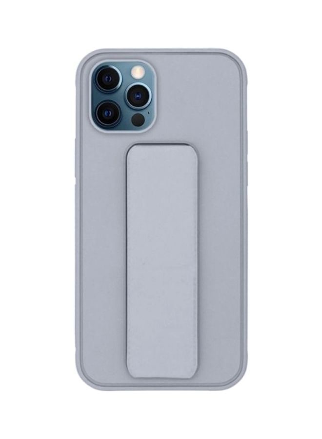 NIBEMINENT Protective Case Cover with Finger Grip Stand for Apple iPhone 12 Pro Grey - Image 2