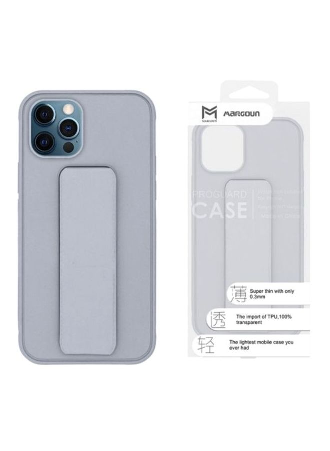 NIBEMINENT Protective Case Cover with Finger Grip Stand for Apple iPhone 12 Pro Grey - Image 3
