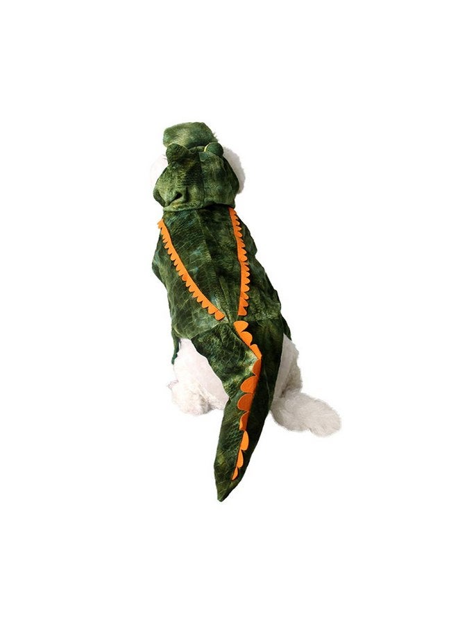 موغوكو أزياء تمساح مضحكة للكلاب من Mogoko، فستان تنكري على شكل تمساح للحيوانات الأليفة في الهالوين، ملابس قطط رائعة ملابس دافئة للحيوانات (مقاس XL) - Image 2