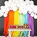 JOYYPOP Rainbow Party Decorations with White Balloon Garland and Rainbow Crepe Paper Streamers for Rainbow Baby Shower Rainbow Birthday Party - Image 3