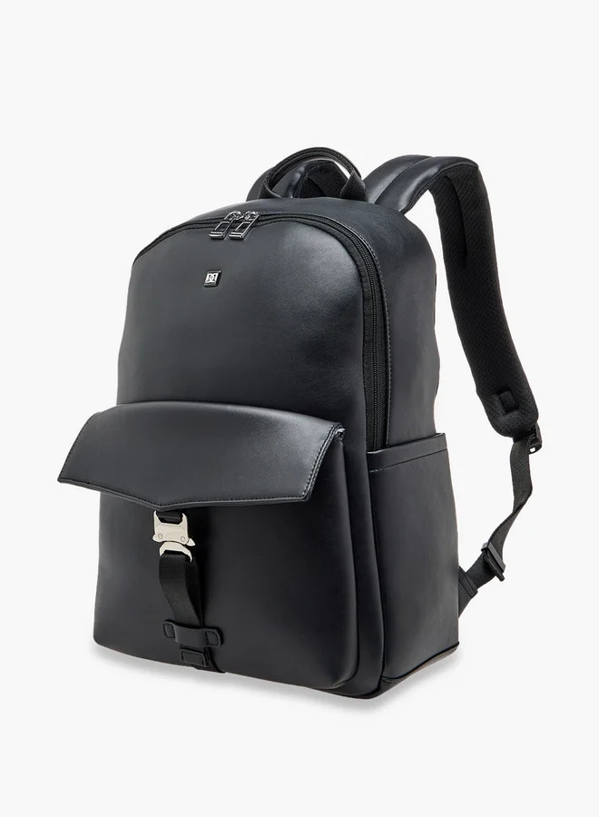 DUCHINI Solid Backpack with Adjustable Shoulder Straps - 31x17x43 cm