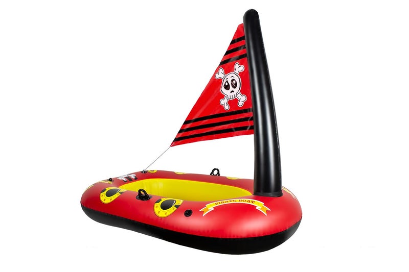 Poolmaster Inflatable Pirate Boat Pool Float for Kids Baby Rider Boat with Seat Pirate Ship Inflatable with Mast Oar Locks and Rope Holders Durable Vinyl Floatie for Pool Lake or Beach - Image 3
