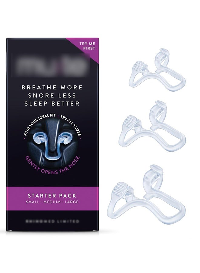 Unique 3 Pcs Nasal Dilator Snoring Solution | Starter Pack | Snore Less & Sleep Better | Nasal Strip Alternative | Comfortable Breathing Aids for Better Sleep & Improved Airflow - Transparent / 3 Sizes - Image 1
