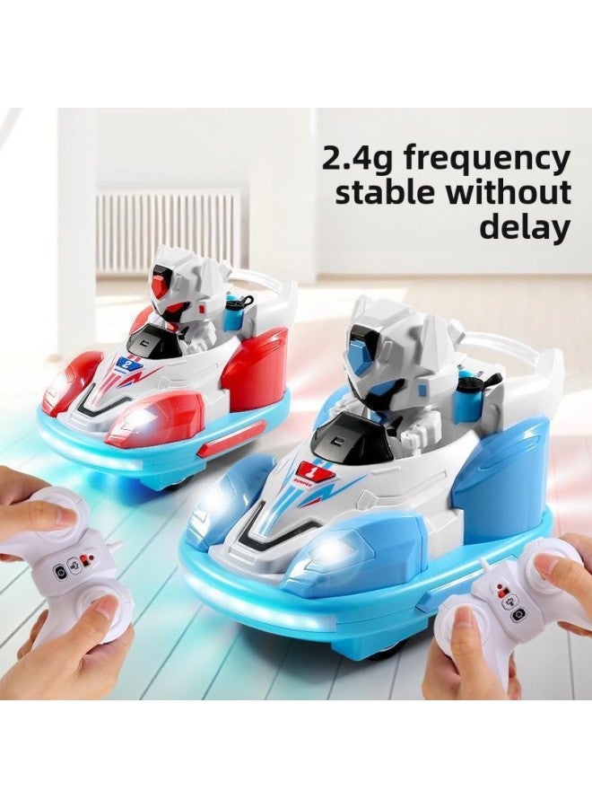 Loquat 2024 Remote Control Drift Collision Kart Battle Bumper Car With Light Spray Car Parent-child Toy-Color:MD562 Two-orange Powder - Image 2