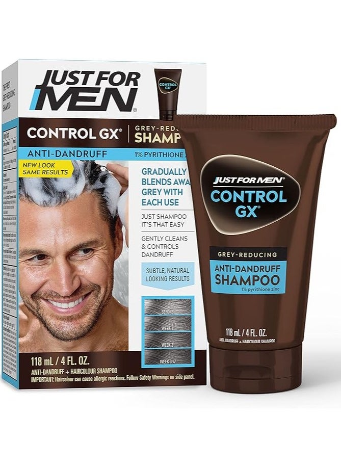 Just For Men شامبو Control Gx Grey Reducing Dandruff، 4 أونصة (118 مل)  - Image 1