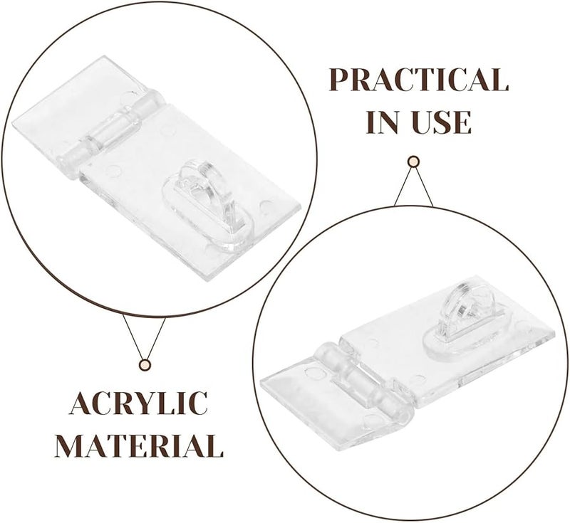 Clear Acrylic Hinges 40Pcs Mini Latch Hasp for Jewelry Box Display Case Cabinet - Image 3