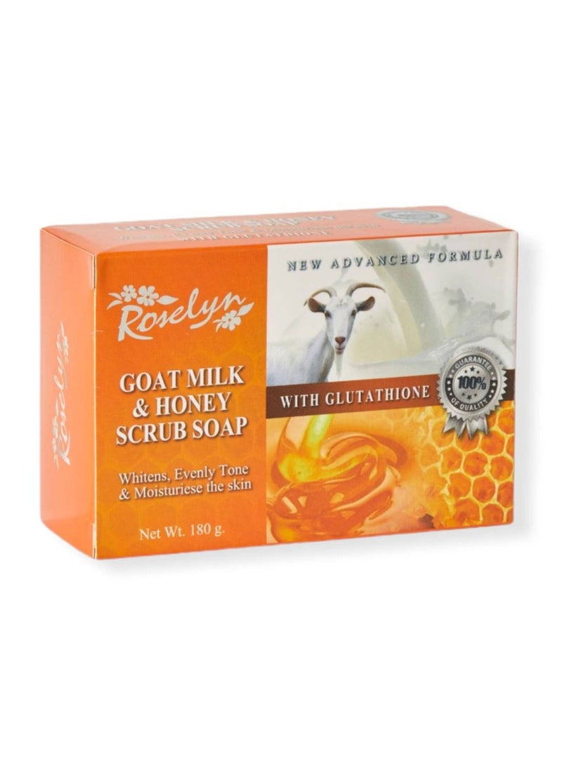 Roselyn Goat Milk & Honey Scrub Soap 180g - Image 1