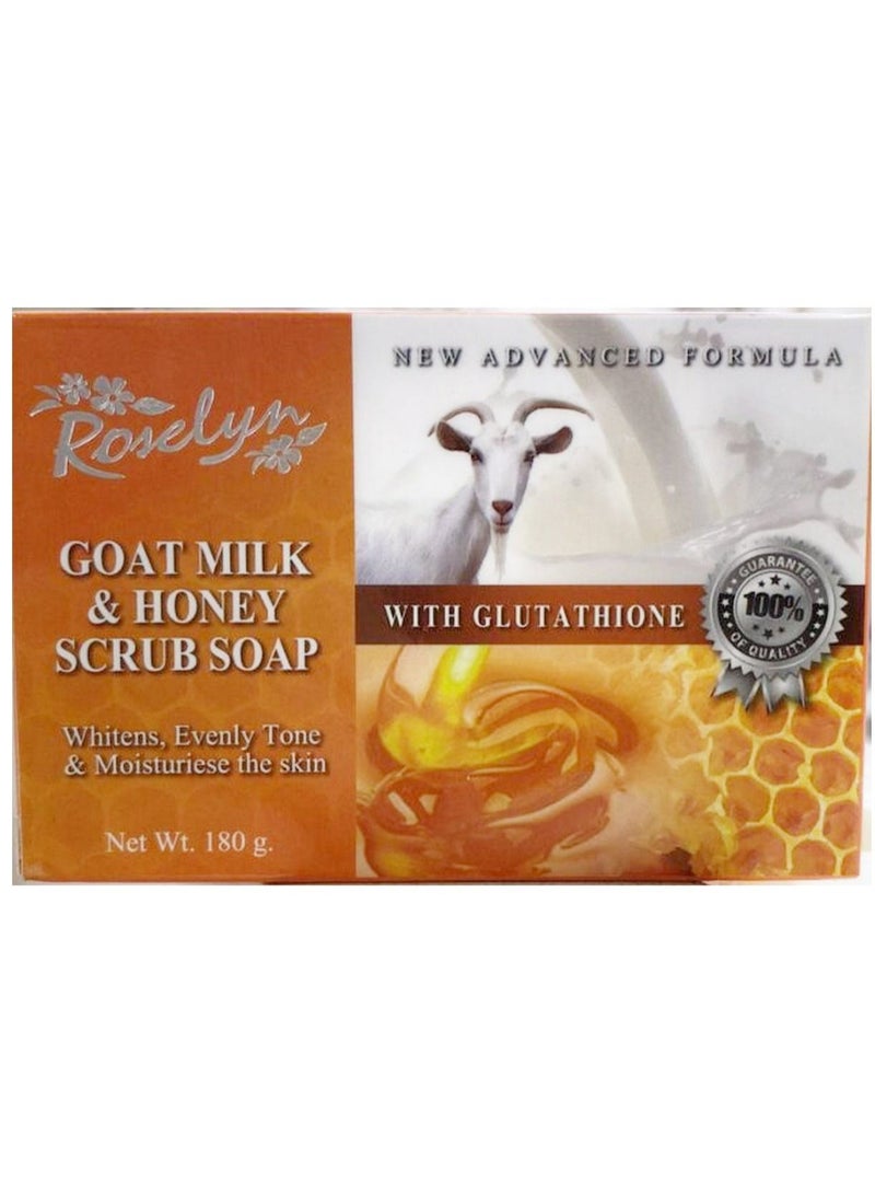 Roselyn Goat Milk & Honey Scrub Soap 180g - Image 2
