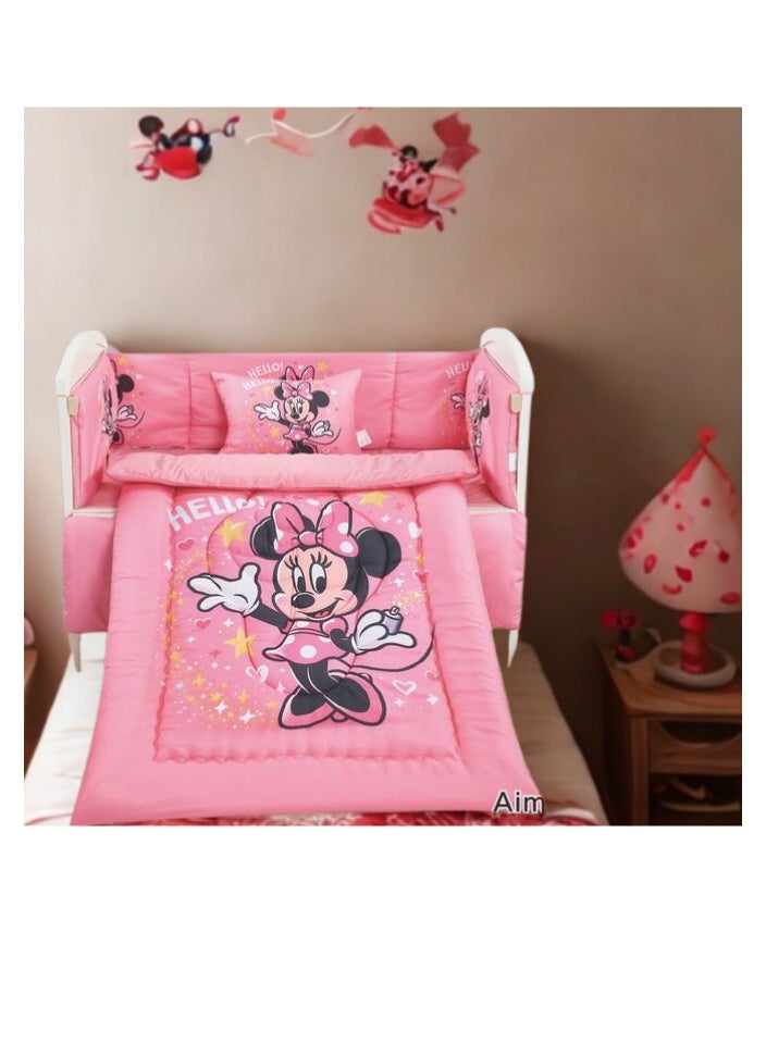 Minnie Mouse A set of children's Minnie Mouse bed bedding, a mattress set, a set consisting of a children's quilt, size 90X145 cm, a rubber sheet, 110X160 cm , Pillow 34x45cm , matrees 33x130 cm - Image 4