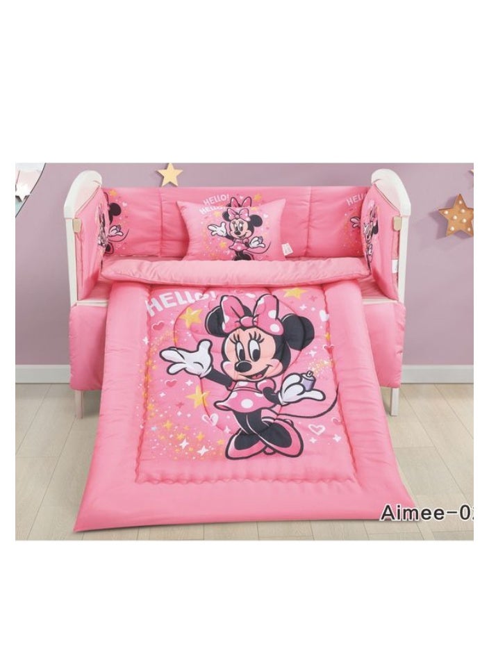 Minnie Mouse A set of children's Minnie Mouse bed bedding, a mattress set, a set consisting of a children's quilt, size 90X145 cm, a rubber sheet, 110X160 cm , Pillow 34x45cm , matrees 33x130 cm - Image 5