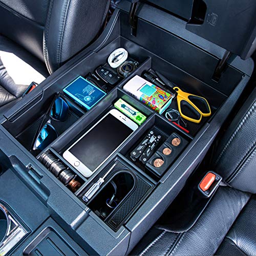 JKCOVER Compatible with Center Console Organizer Tray Toyota Tundra 2014 2015 2016 2017 2018 2019 2020 2021 Tundra Accessories,Insert ABS Black Materials Armrest Box Secondary Storage - Image 3