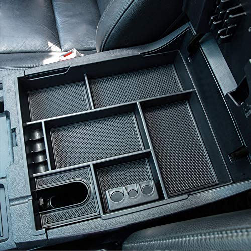 JKCOVER Compatible with Center Console Organizer Tray Toyota Tundra 2014 2015 2016 2017 2018 2019 2020 2021 Tundra Accessories,Insert ABS Black Materials Armrest Box Secondary Storage - Image 5