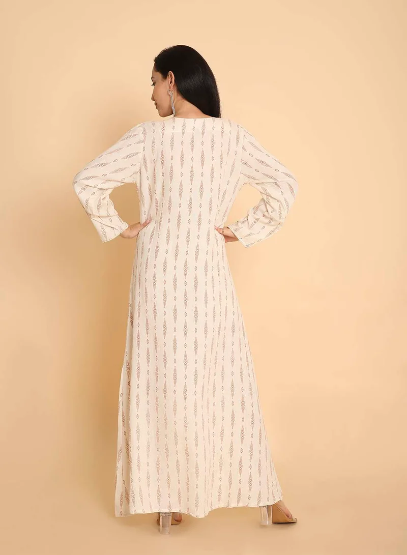 هانا آند سارا جلابية نسائية بتصميم فريد مطبوع بطول عربي