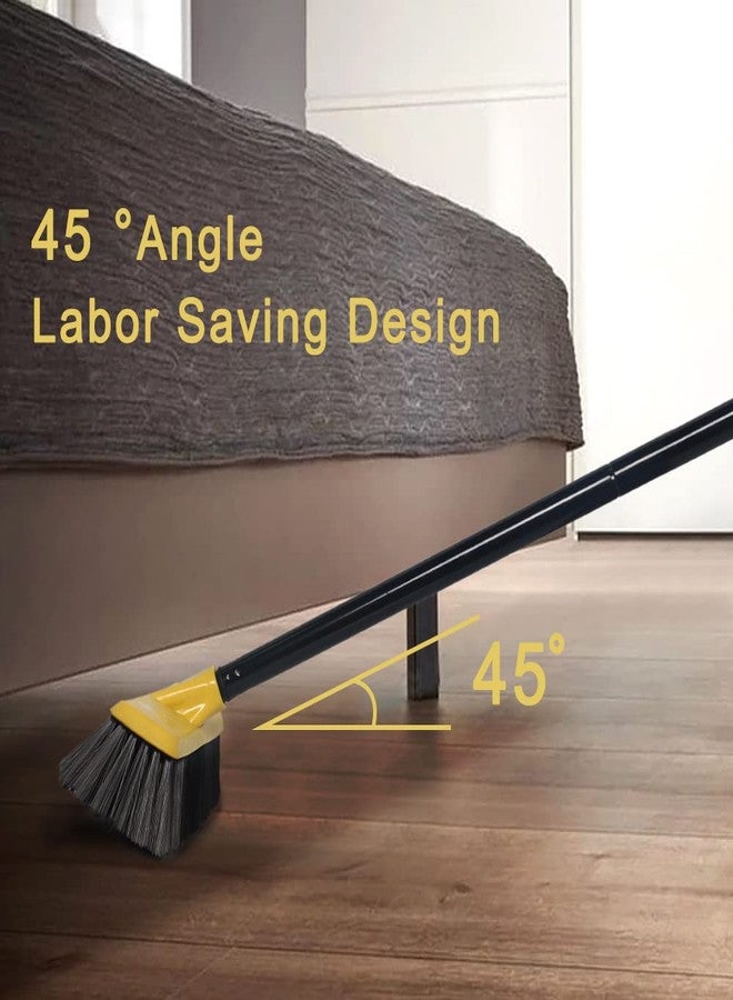 Lanhope Push Broom with Long Handle, Floor Brush 51.6 inch Soft Bristle Broom 12.2" Wide for Cleaning Bathroom Kitchen Patio Garage Deck Tile - Image 3