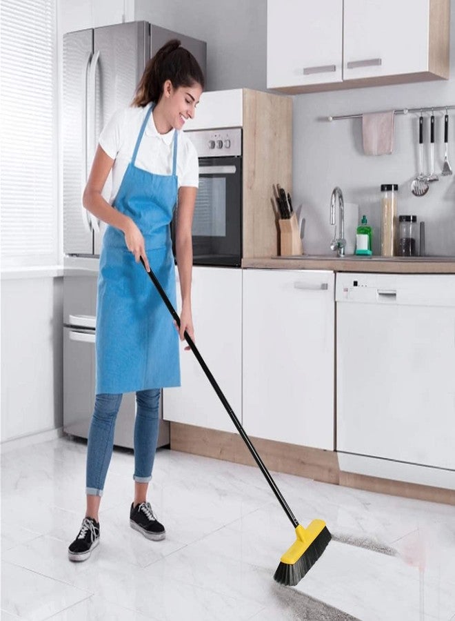 Lanhope Push Broom with Long Handle, Floor Brush 51.6 inch Soft Bristle Broom 12.2" Wide for Cleaning Bathroom Kitchen Patio Garage Deck Tile - Image 5