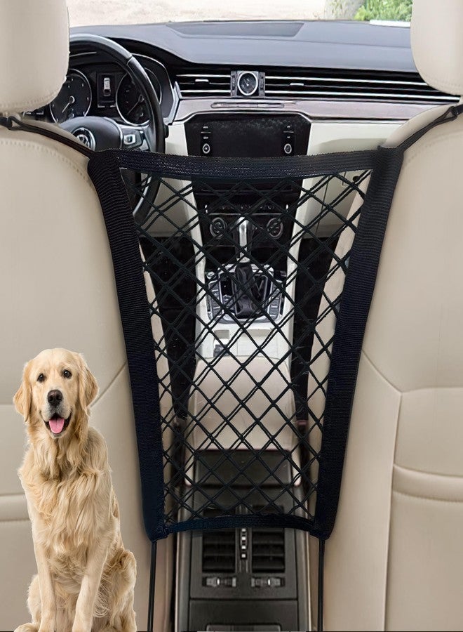 CEMZENFIX Dog Car Net Barrier - Car Barrier for Dogs & Kids Safety Stretchable Dog Net for Car Backseat, Universal Fit for Cars, SUVs, Trucks - Easy to Install, Ideal for Driving with Pets & Children (Style 1) - Image 1