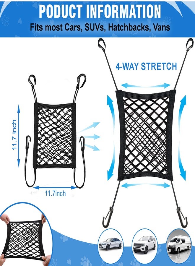 CEMZENFIX Dog Car Net Barrier - Car Barrier for Dogs & Kids Safety Stretchable Dog Net for Car Backseat, Universal Fit for Cars, SUVs, Trucks - Easy to Install, Ideal for Driving with Pets & Children (Style 1) - Image 2