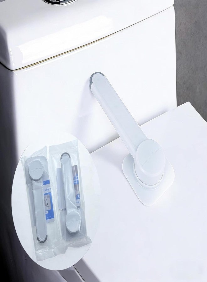 ZLMC Kiddies Baby Toilet Lock (2 Pack) for Child Safety,No Tools Needed Easy Installation with 3M Adhesive,Fits Most Toilets, White - Image 1