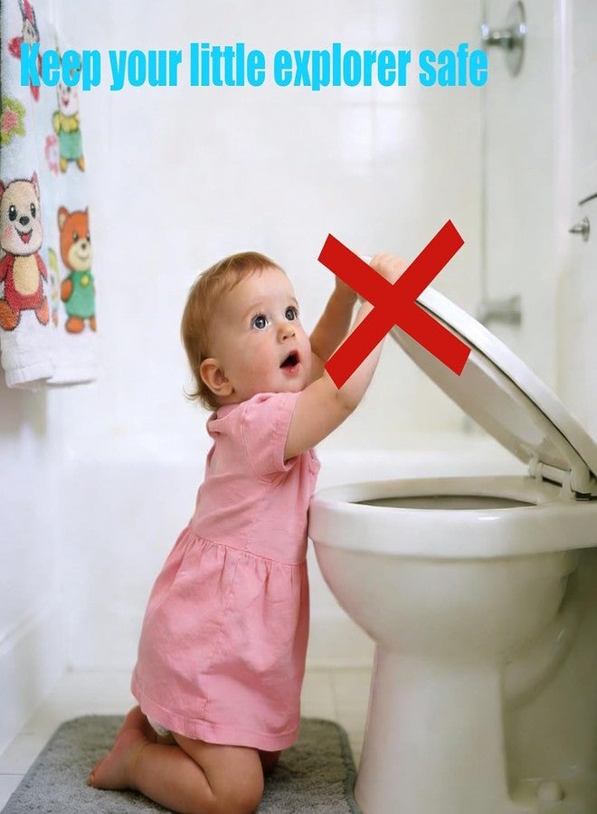 ZLMC Kiddies Baby Toilet Lock (2 Pack) for Child Safety,No Tools Needed Easy Installation with 3M Adhesive,Fits Most Toilets, White - Image 4