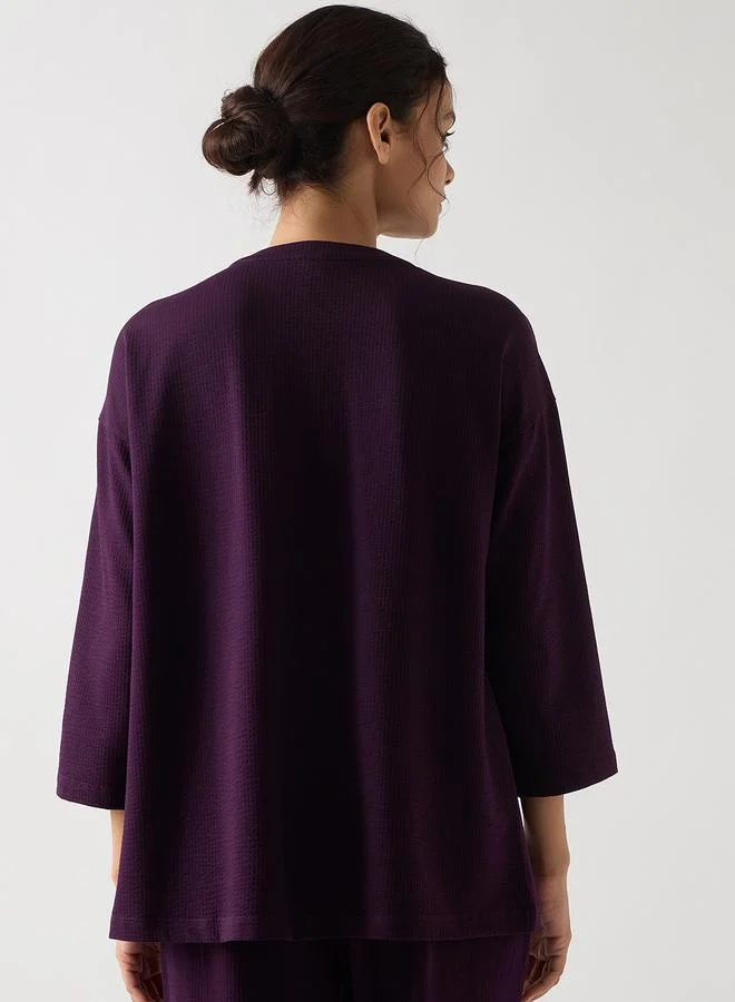 فيميلا بلوزة قطن محبوكة بأكمام طويلة