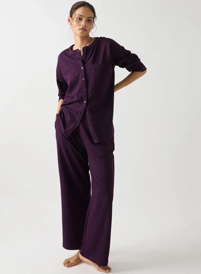 فيميلا بلوزة قطن محبوكة بأكمام طويلة