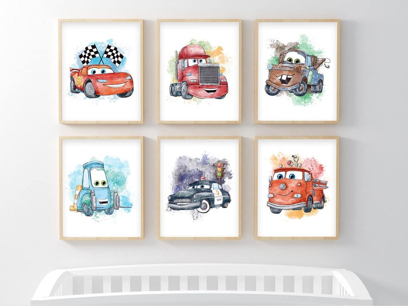 NistioÂ® Cars Movie Poster Prints, Cars Movie Poster Wall Art Decor, Lightning McQueen, Set of 6, 8x10 inches (Unframed) - Image 4