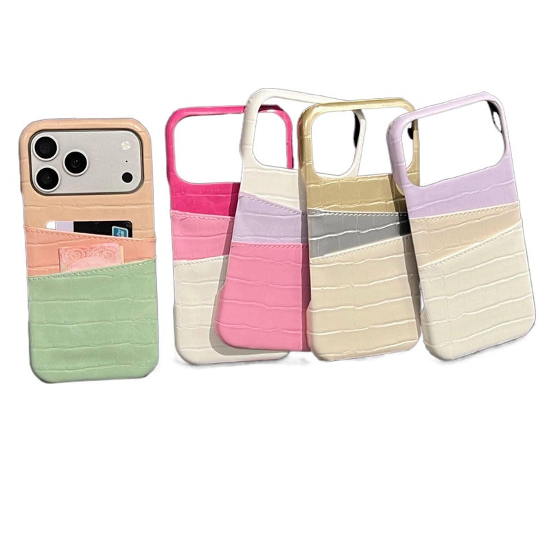 Protective Case | Gold | Leather Texture | Card Holder | Anti-Slip Grip | Shockproof Cover for iPhone 16 / 16 Plus / 16 Pro / 16 Pro Max - Image 2