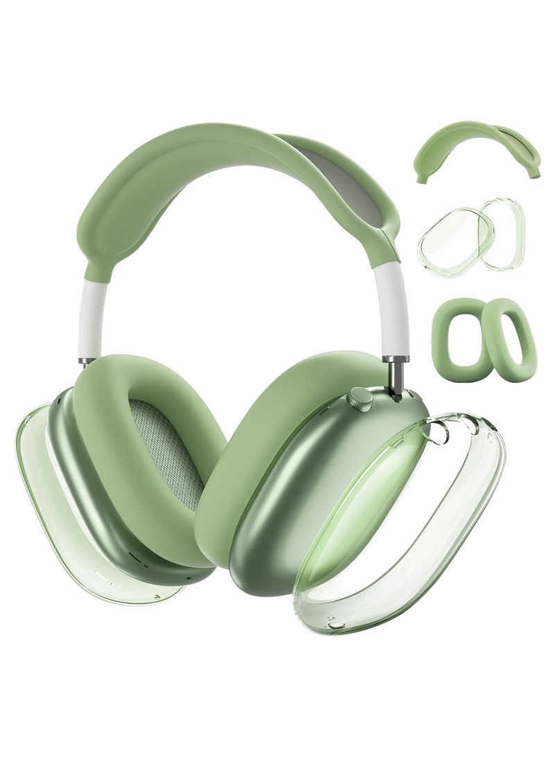 AROAQ Clear Soft TPU Airpod Max Ear Cover, Silicone Cases Suitable for Apple AirPods Max 3-in-1 Headphones Anti-Scratch Ear Cups Cover Headband Cover and Ear Pad Protector Case Skin Accessories - Image 1