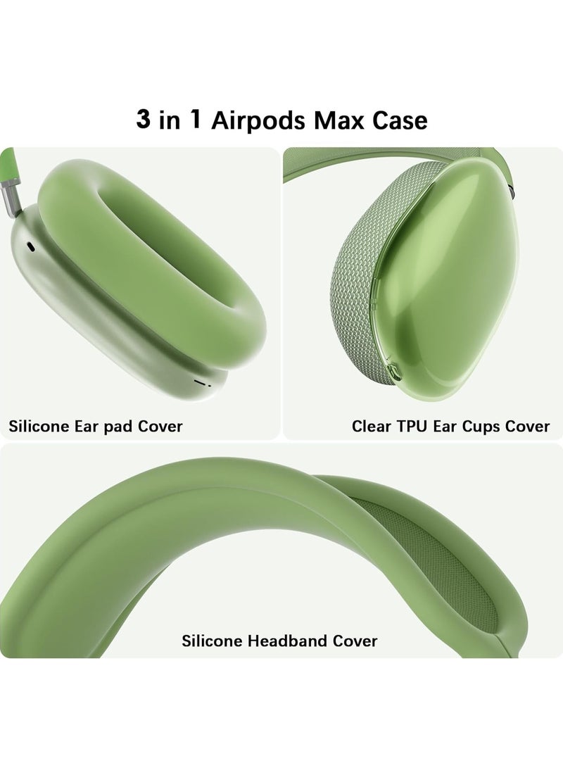 AROAQ Clear Soft TPU Airpod Max Ear Cover, Silicone Cases Suitable for Apple AirPods Max 3-in-1 Headphones Anti-Scratch Ear Cups Cover Headband Cover and Ear Pad Protector Case Skin Accessories - Image 2
