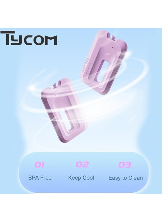 TYCOM Ice Packs for Lunch Box, Reusable Ultra Thin Freezer Packs Long Lasting for Coolers, Cooler Bag for Work, School, Picnic or Camping Keep Food Fresh - (260ml - 2p)  - Image 3