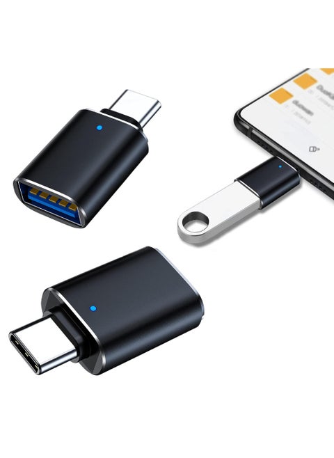 2 Pcs USB-C to USB Adapter 3.1 Gen 2 High-Speed Data Transfer up to 10Gbps Type-C Male to USB-A Female Converter for MacBook Pro PC iPad Air and More - OTG Compatible