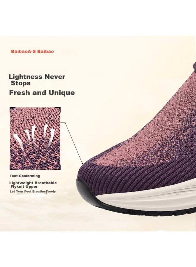 Baibao Non-slip Women's Sports Shoes Elderly Anti-slip Autumn Slip-on Mom Shoes Soft Sole Casual Shoes For Women