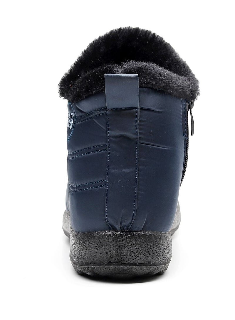 Loquat Ankle Boots Thermal Waterproof Cotton Boots Blue - Image 2